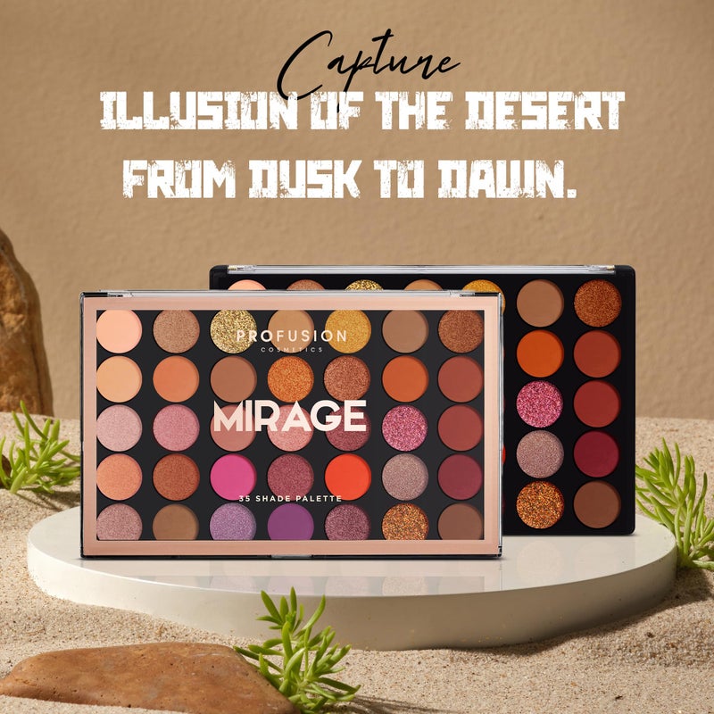 Profusion Cosmetics Mirage 35 Shade Eyeshadow Palette â€“ Ultra-Pigmented Powder in Bright, Vibrant Colors for Stunning Eye Looks, Skin-Friendly, Vegan & Cruelty-Free Makeup - Image 5